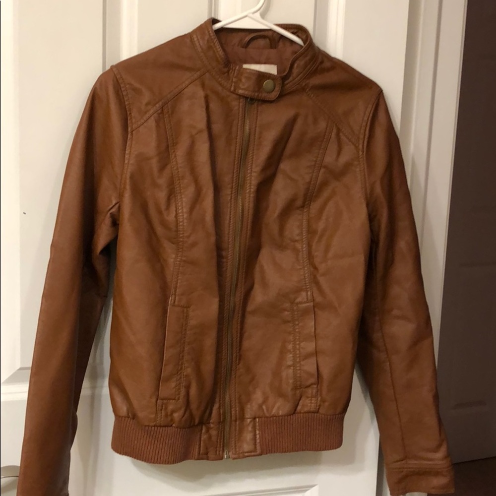 Brown leather jacket